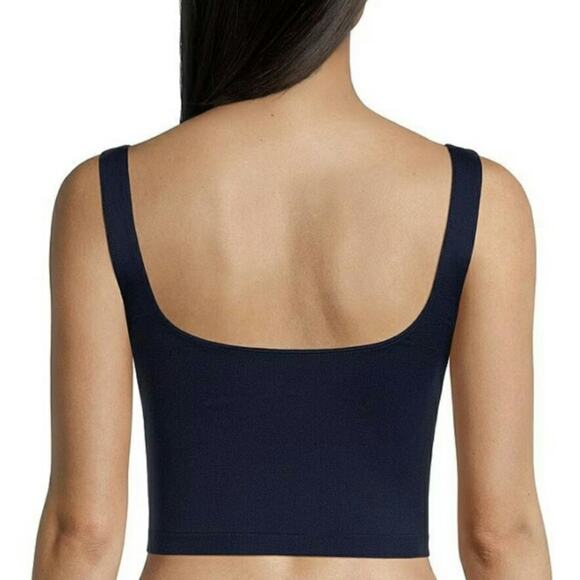 Free People Scoop Neck Crop Top Navy Sleeveless Cropped Brami M/L New - Picture 3 of 8